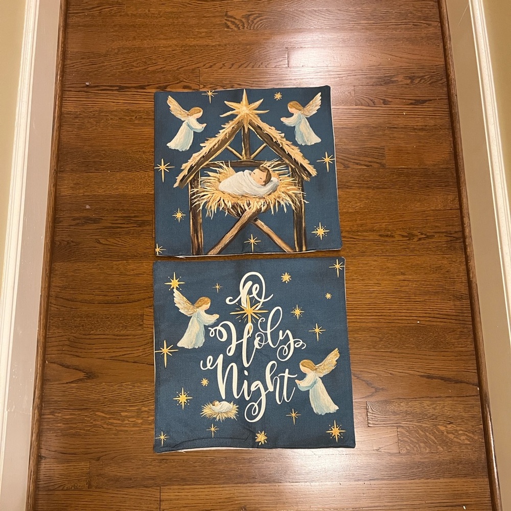 Christmas Nativity Scene Pillow Covers